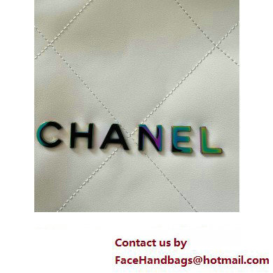 Chanel Shiny Calfskin  &  Rainbow Metal White 22 Handbag AS3261 2024